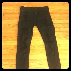 Ripped express legging jeans 8 fringe black